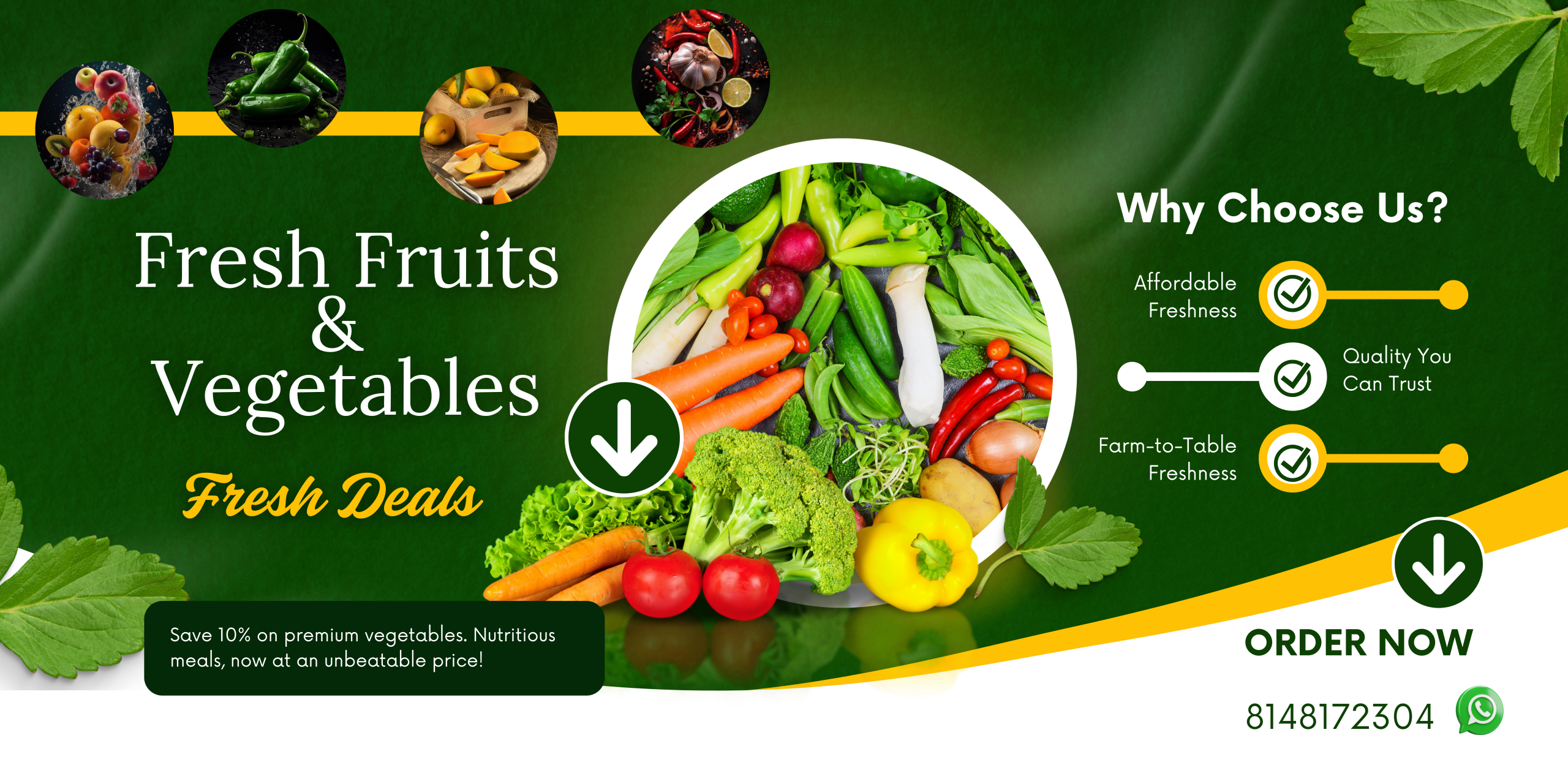 green and yellow modern fresh food vegetables banner (2)